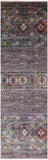 Grey Khorjin Persian Gabbeh Hand Knotted Wool Runner Rug - 2' 8" X 9' 0" - Golden Nile