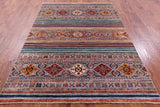 Khorjin Persian Gabbeh Hand Knotted Wool Rug - 5' 9" X 7' 11" - Golden Nile