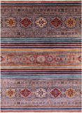 Khorjin Persian Gabbeh Hand Knotted Wool Rug - 5' 9" X 7' 11" - Golden Nile