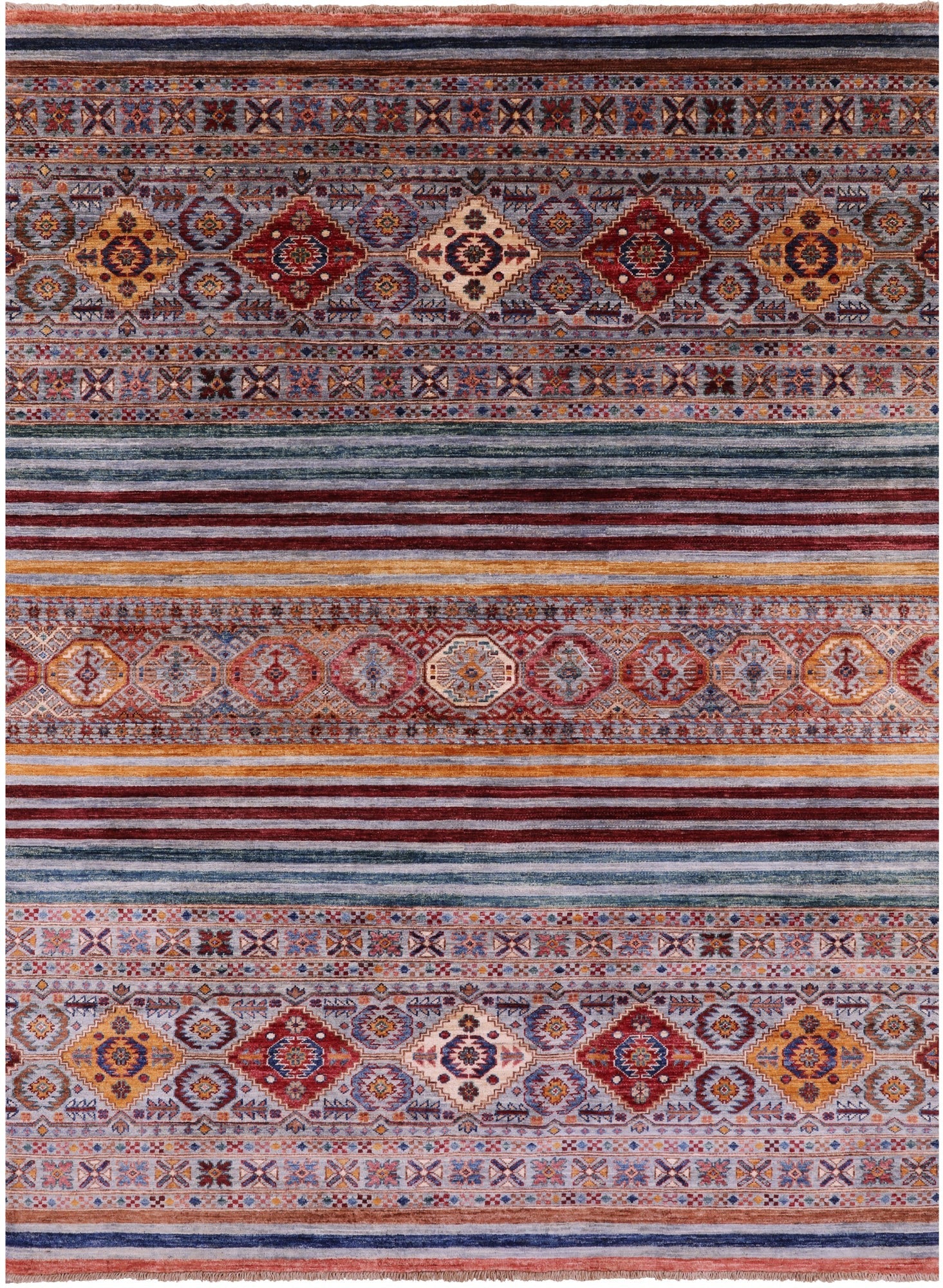 Khorjin Persian Gabbeh Hand Knotted Wool Rug - 5' 9" X 7' 11" - Golden Nile