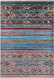 Khorjin Persian Gabbeh Hand Knotted Wool Rug - 5' 6" X 7' 11" - Golden Nile