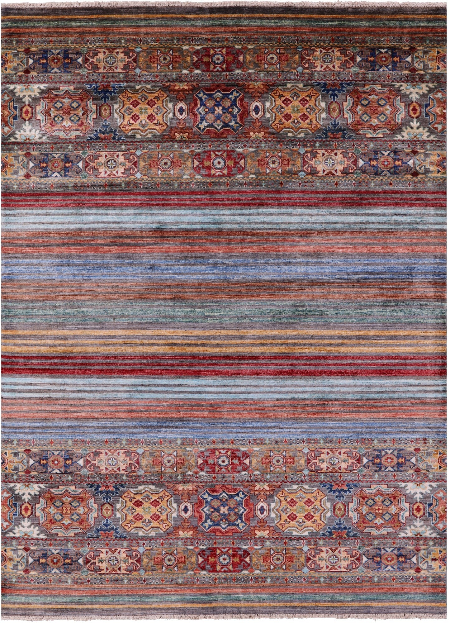 Khorjin Persian Gabbeh Hand Knotted Wool Rug - 5' 9" X 7' 10" - Golden Nile