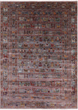 Persian Gabbeh Tribal Hand Knotted Wool Rug - 6' 10" X 9' 8" - Golden Nile