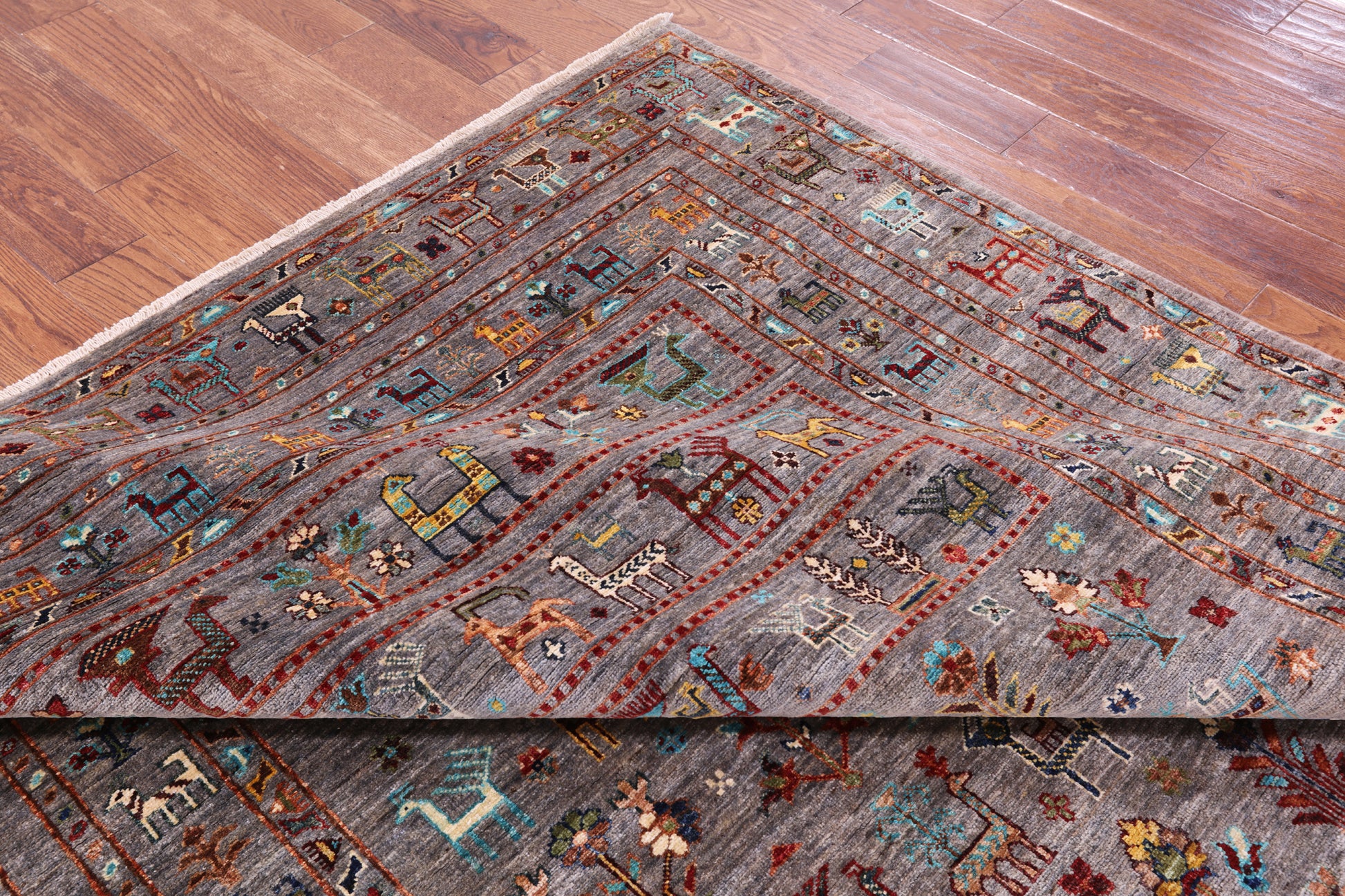 Persian Gabbeh Tribal Hand Knotted Wool Rug - 6' 10" X 9' 8" - Golden Nile
