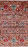 Khorjin Persian Gabbeh Hand Knotted Wool Rug - 3' 11" X 6' 5" - Golden Nile