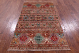 Khorjin Persian Gabbeh Hand Knotted Wool Rug - 3' 11" X 6' 5" - Golden Nile