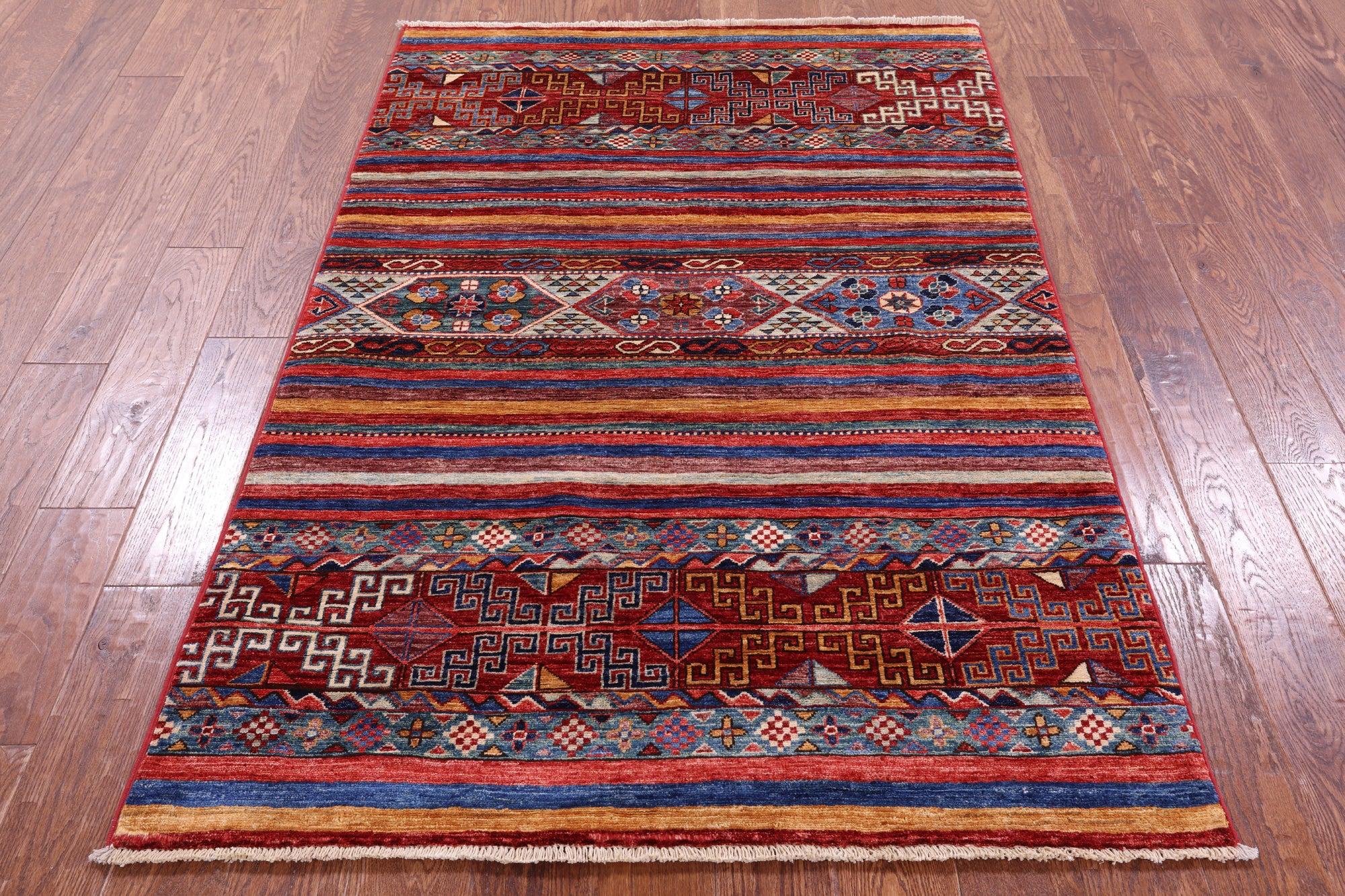 Khorjin Persian Gabbeh Hand Knotted Wool Rug - 3' 10" X 5' 10" - Golden Nile