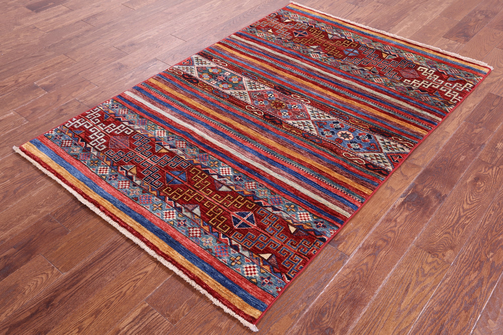 Khorjin Persian Gabbeh Hand Knotted Wool Rug - 3' 10" X 5' 10" - Golden Nile
