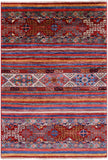 Khorjin Persian Gabbeh Hand Knotted Wool Rug - 3' 10" X 5' 10" - Golden Nile