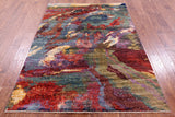 Abstract Contemporary Handmade Wool Rug - 4' 10" X 6' 9" - Golden Nile