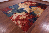 Abstract Contemporary Hand Knotted Wool Rug - 9' 0" X 11' 10" - Golden Nile