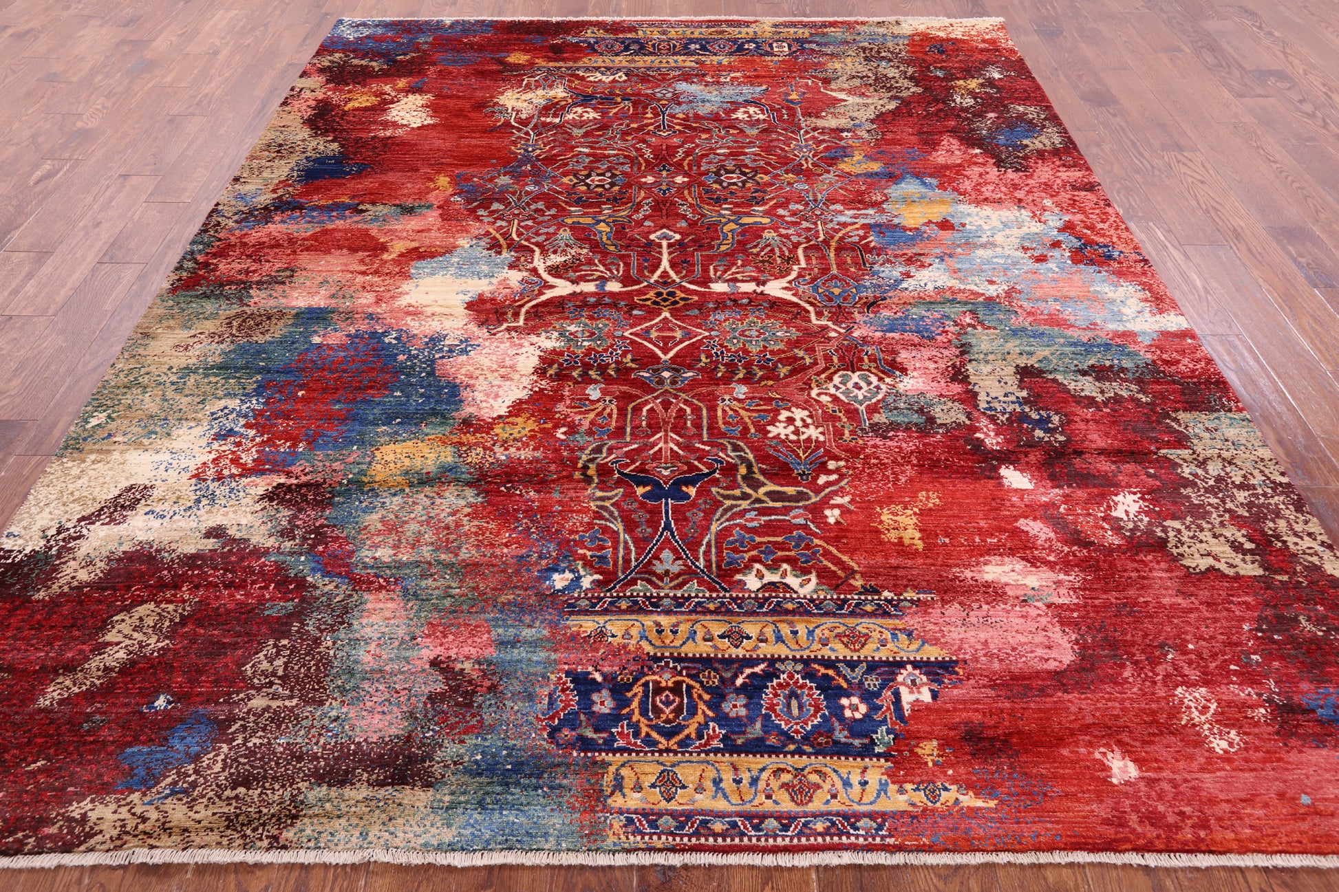 Persian Fine Serapi Hand Knotted Wool Rug - 8' 2" X 9' 8" - Golden Nile