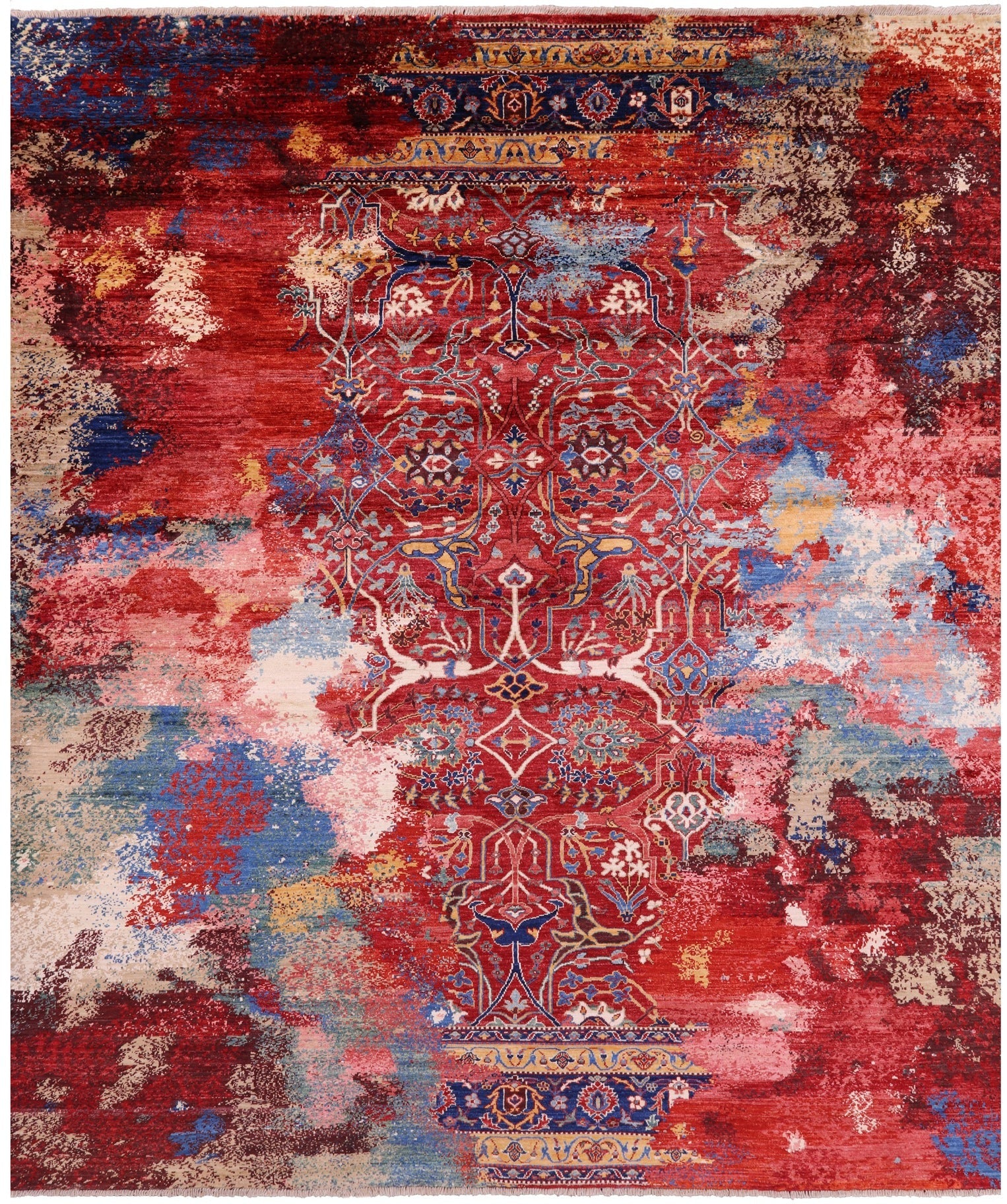 Persian Fine Serapi Hand Knotted Wool Rug - 8' 2" X 9' 8" - Golden Nile