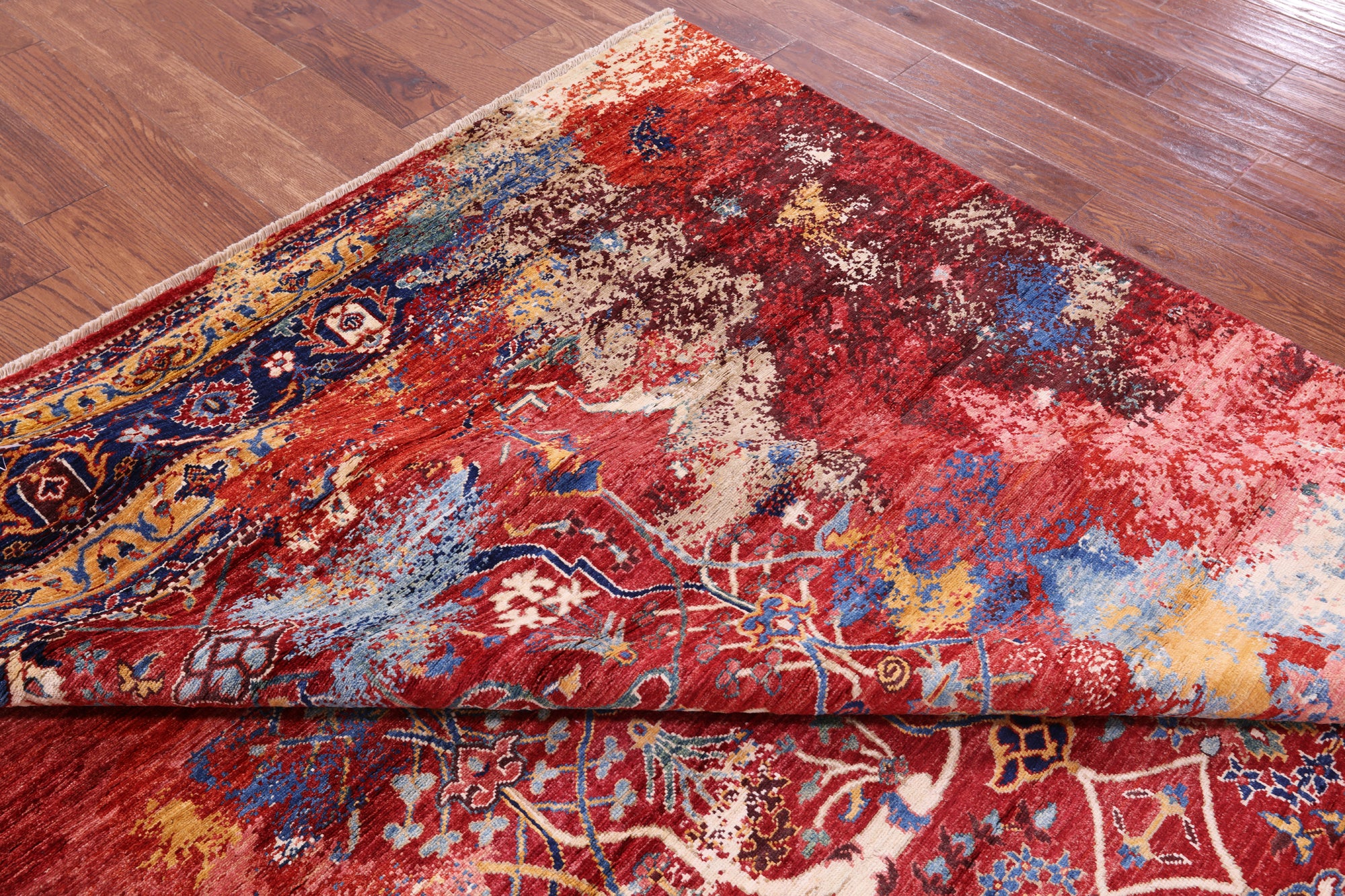 Persian Fine Serapi Hand Knotted Wool Rug - 8' 2" X 9' 8" - Golden Nile