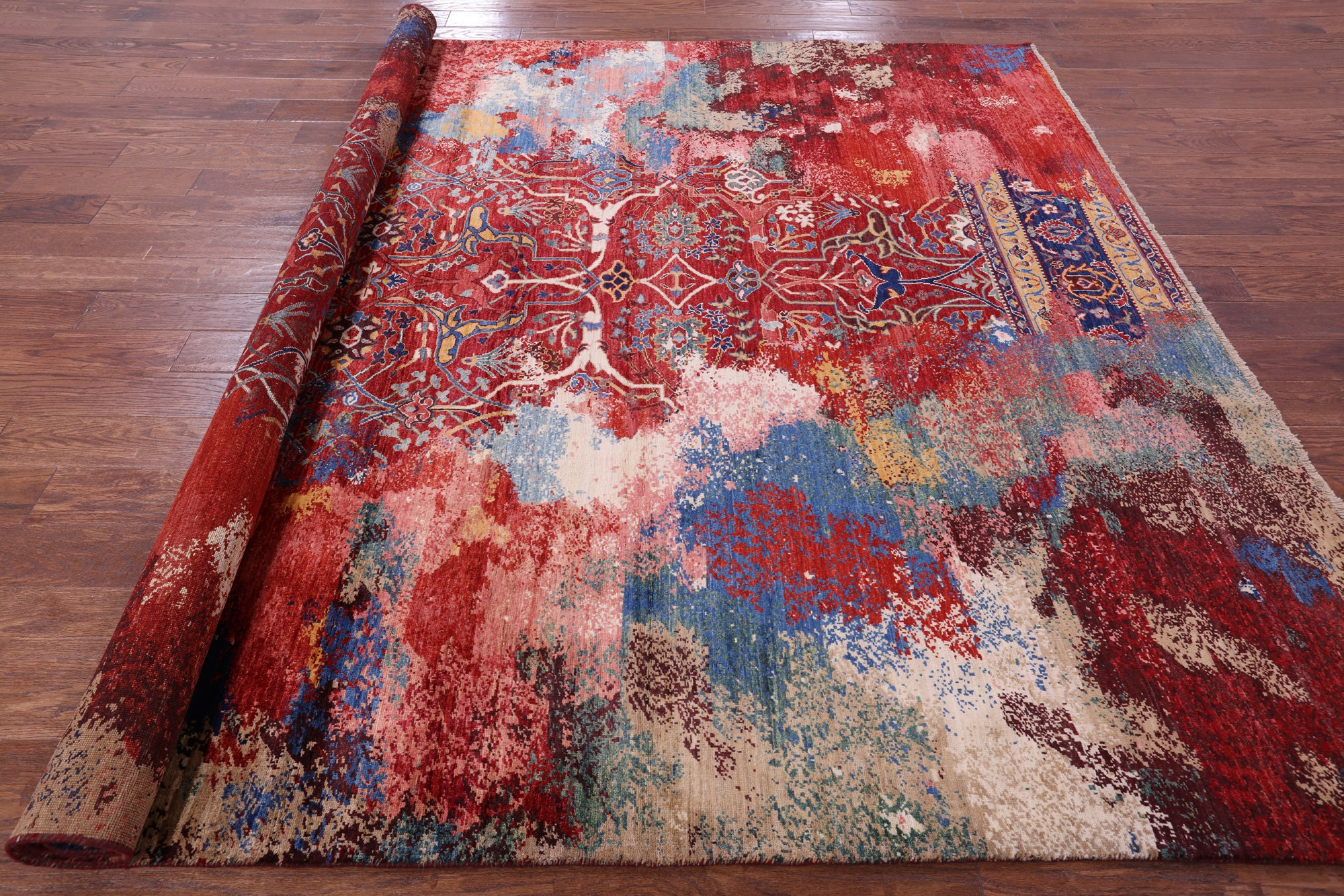 Persian Fine Serapi Hand Knotted Wool Rug - 8' 2" X 9' 8" - Golden Nile