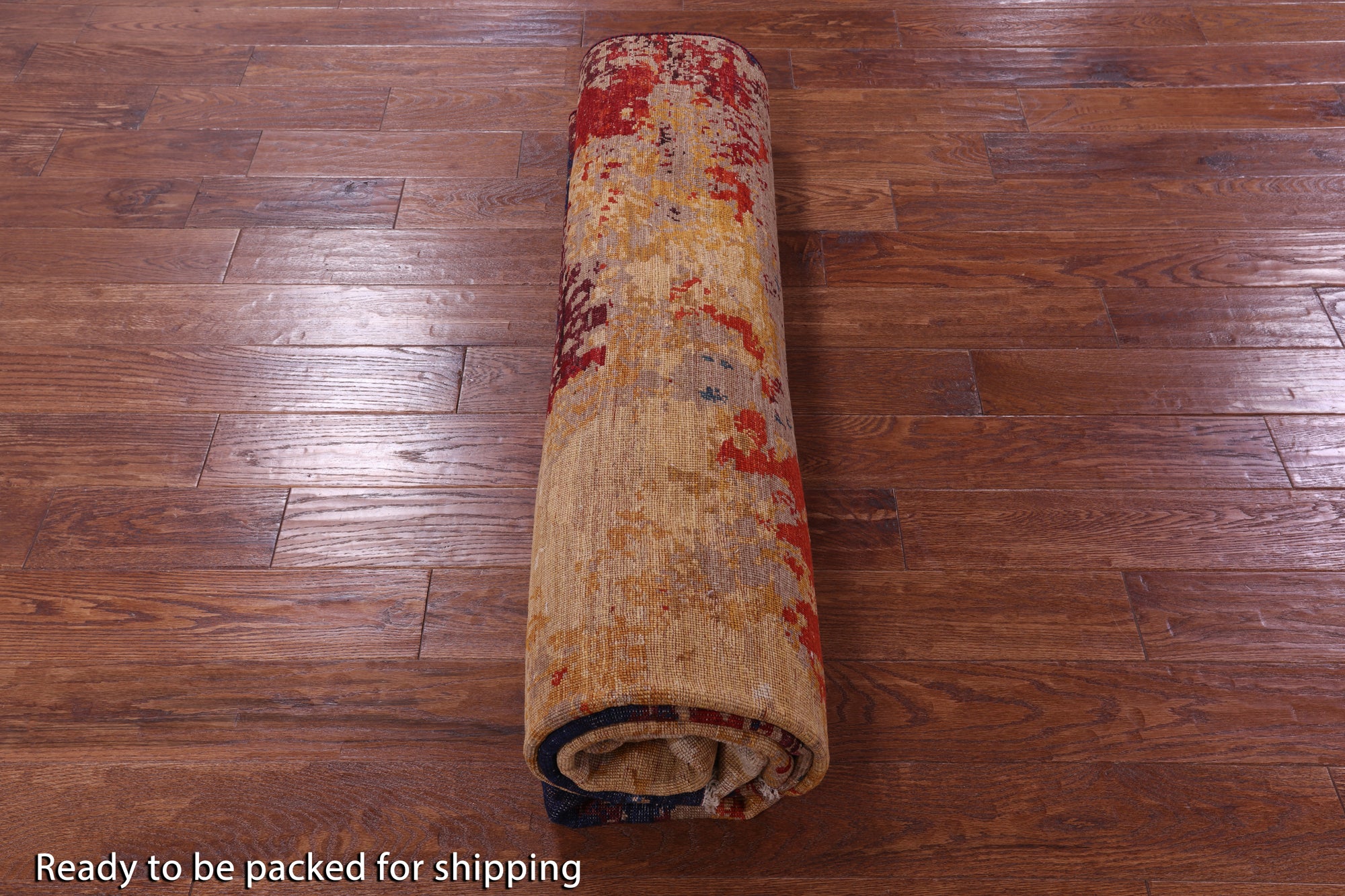 Abstract Contemporary Hand Knotted Wool Rug - 8' 1" X 9' 8" - Golden Nile