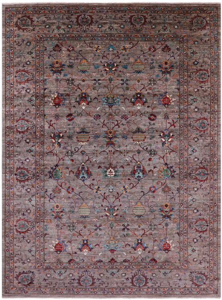 Peshawar Hand Knotted Wool Rug - 8' 9" X 12' 2" - Golden Nile