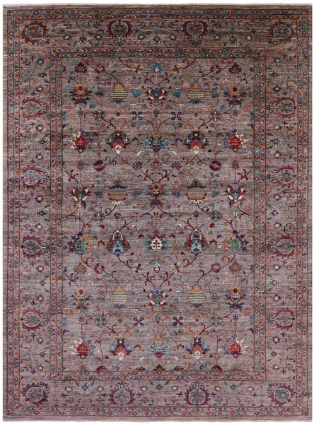 Peshawar Hand Knotted Wool Rug - 8' 9" X 12' 2" - Golden Nile