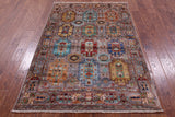 Turkmen Ersari Hand Knotted Wool Rug - 4' 2" X 6' 3" - Golden Nile