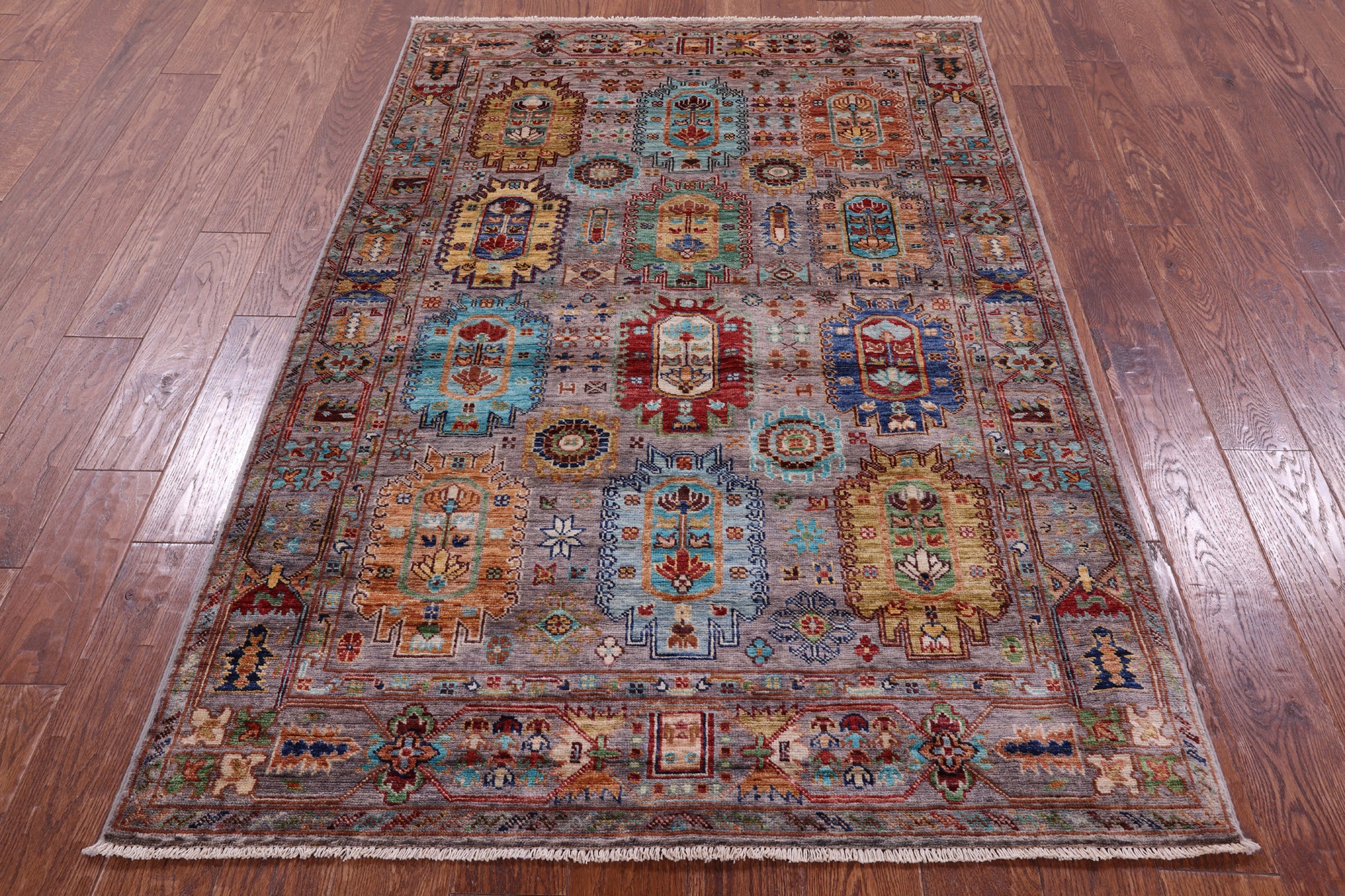 Turkmen Ersari Hand Knotted Wool Rug - 4' 2" X 6' 3" - Golden Nile