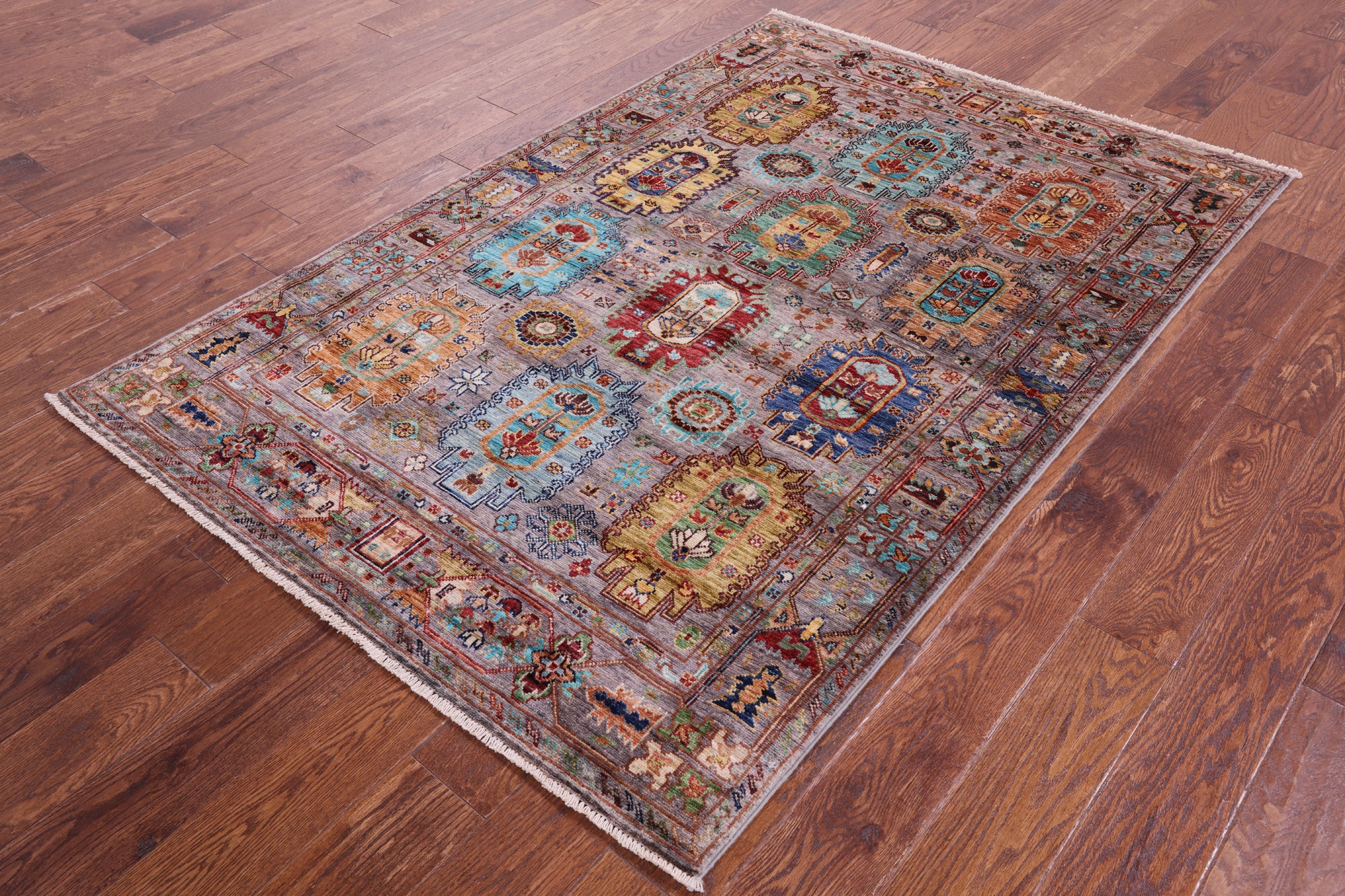 Turkmen Ersari Hand Knotted Wool Rug - 4' 2" X 6' 3" - Golden Nile