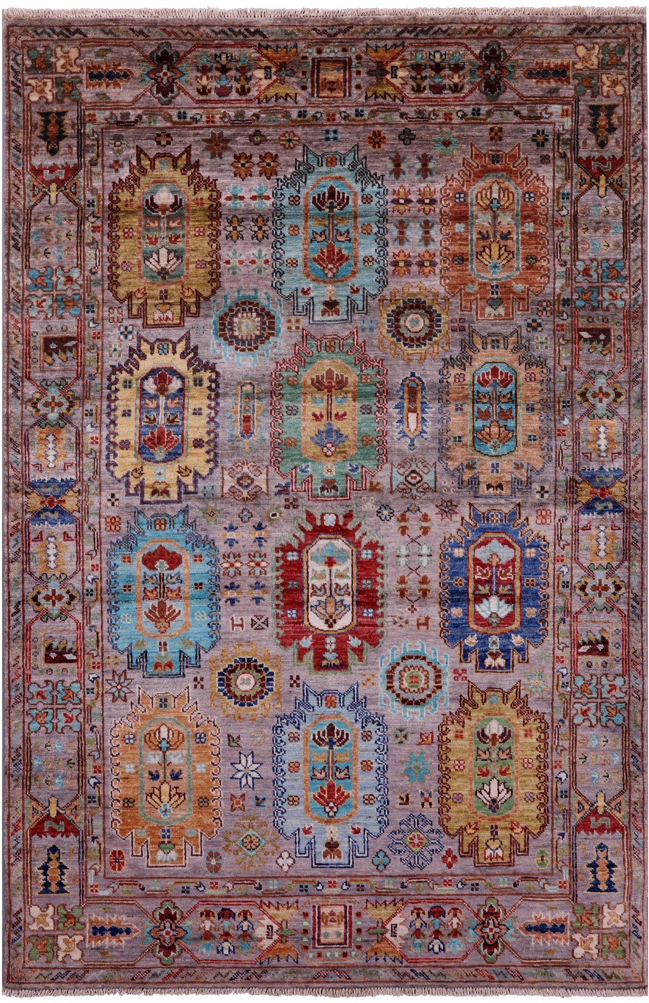 Turkmen Ersari Hand Knotted Wool Rug - 4' 2" X 6' 3" - Golden Nile