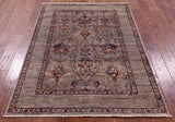 Peshawar Hand Knotted Wool Rug - 4' 2" X 5' 9" - Golden Nile