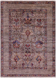 Peshawar Hand Knotted Wool Rug - 4' 2" X 5' 9" - Golden Nile