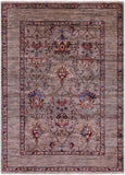 Peshawar Hand Knotted Wool Rug - 4' 2" X 5' 9" - Golden Nile