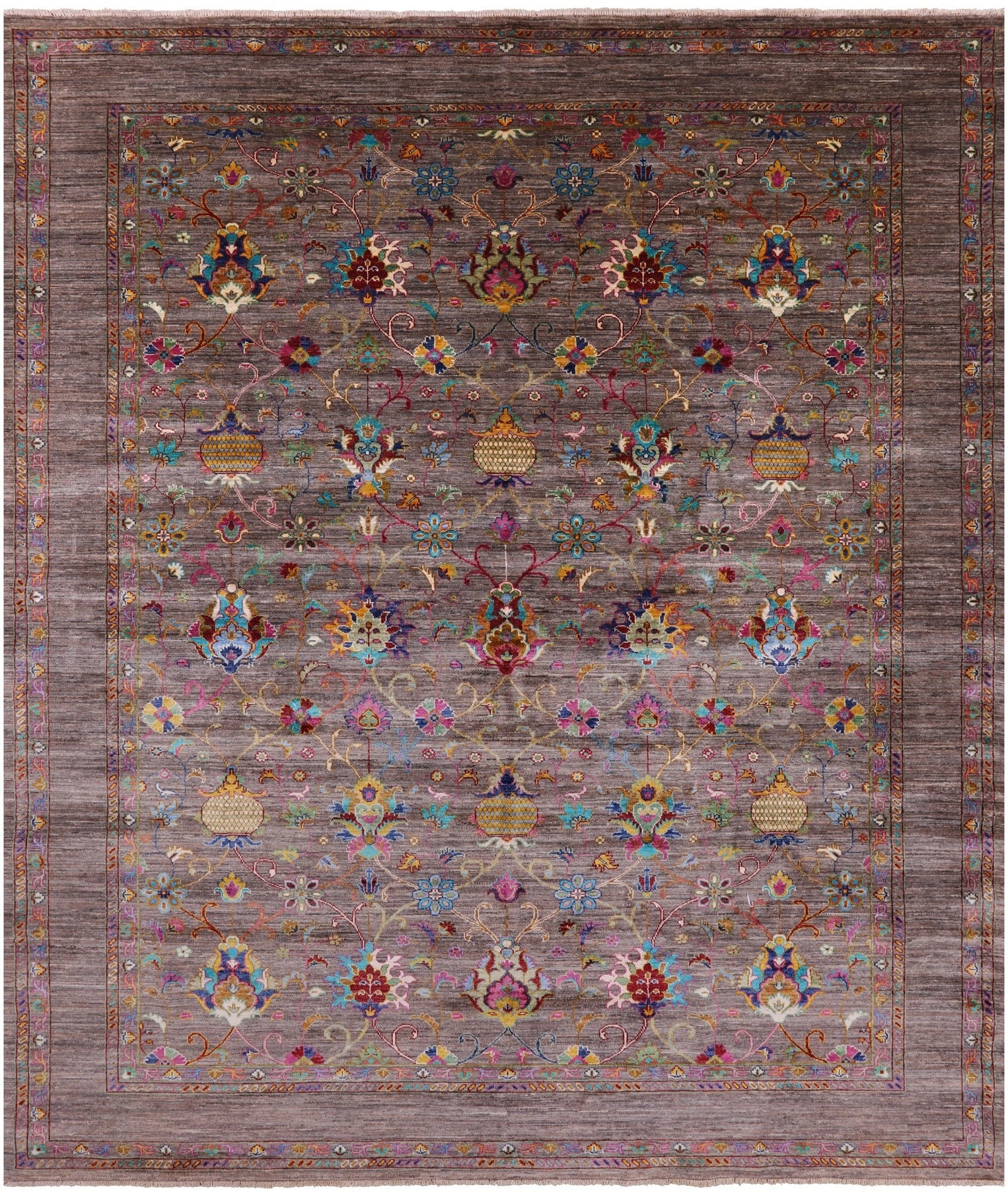 Peshawar Hand Knotted Wool Rug - 8' 4" X 9' 10" - Golden Nile