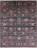 Green Peshawar Handmade Wool Rug - 5' 8" X 7' 4" - Golden Nile