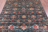 Green Peshawar Handmade Wool Rug - 5' 8" X 7' 4" - Golden Nile