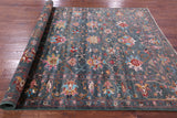 Green Peshawar Handmade Wool Rug - 5' 8" X 7' 4" - Golden Nile