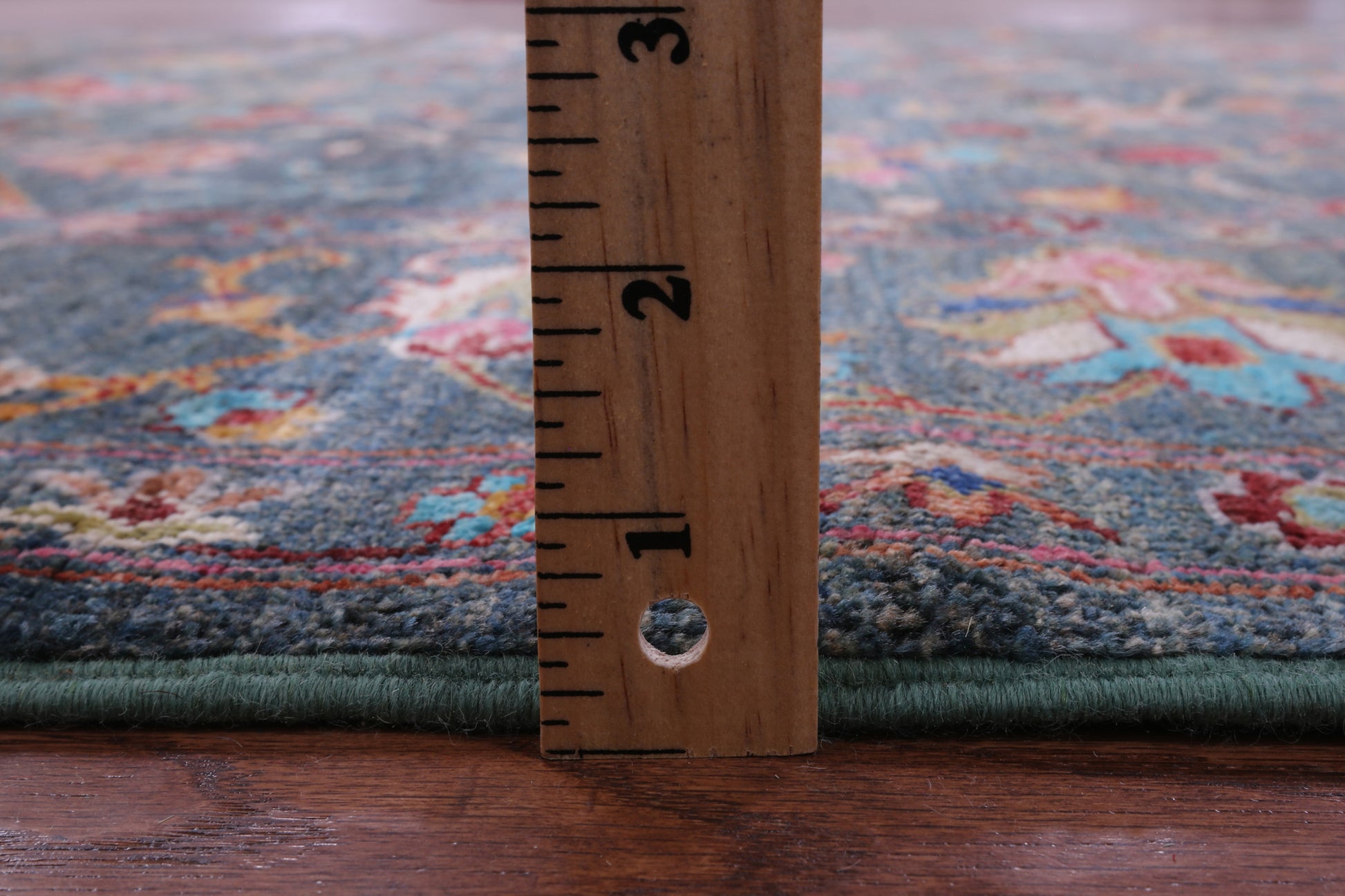 Green Peshawar Handmade Wool Rug - 5' 8" X 7' 4" - Golden Nile