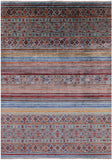 Khorjin Persian Gabbeh Hand Knotted Wool Rug - 6' 7" X 9' 4" - Golden Nile