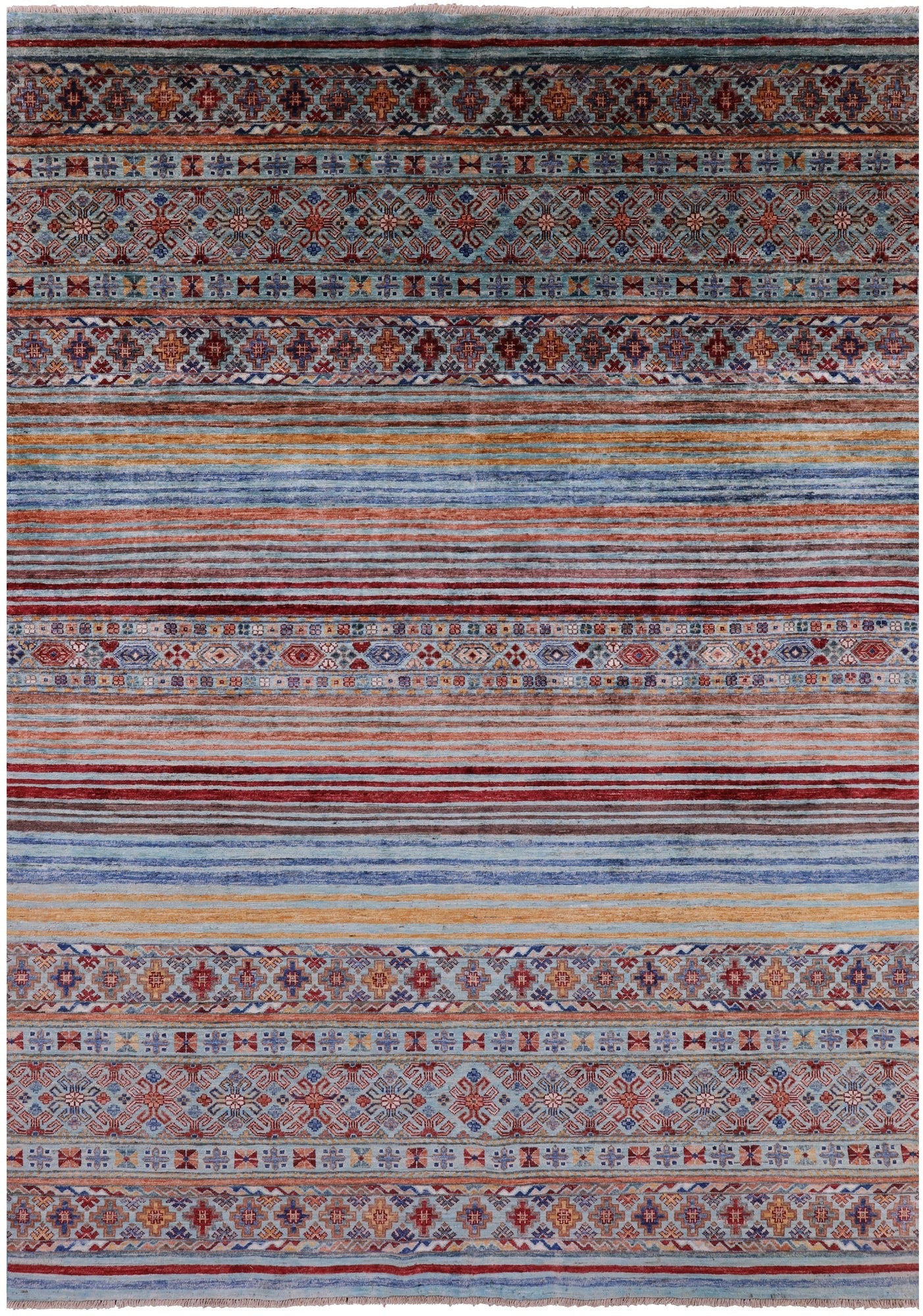 Khorjin Persian Gabbeh Hand Knotted Wool Rug - 6' 7" X 9' 4" - Golden Nile