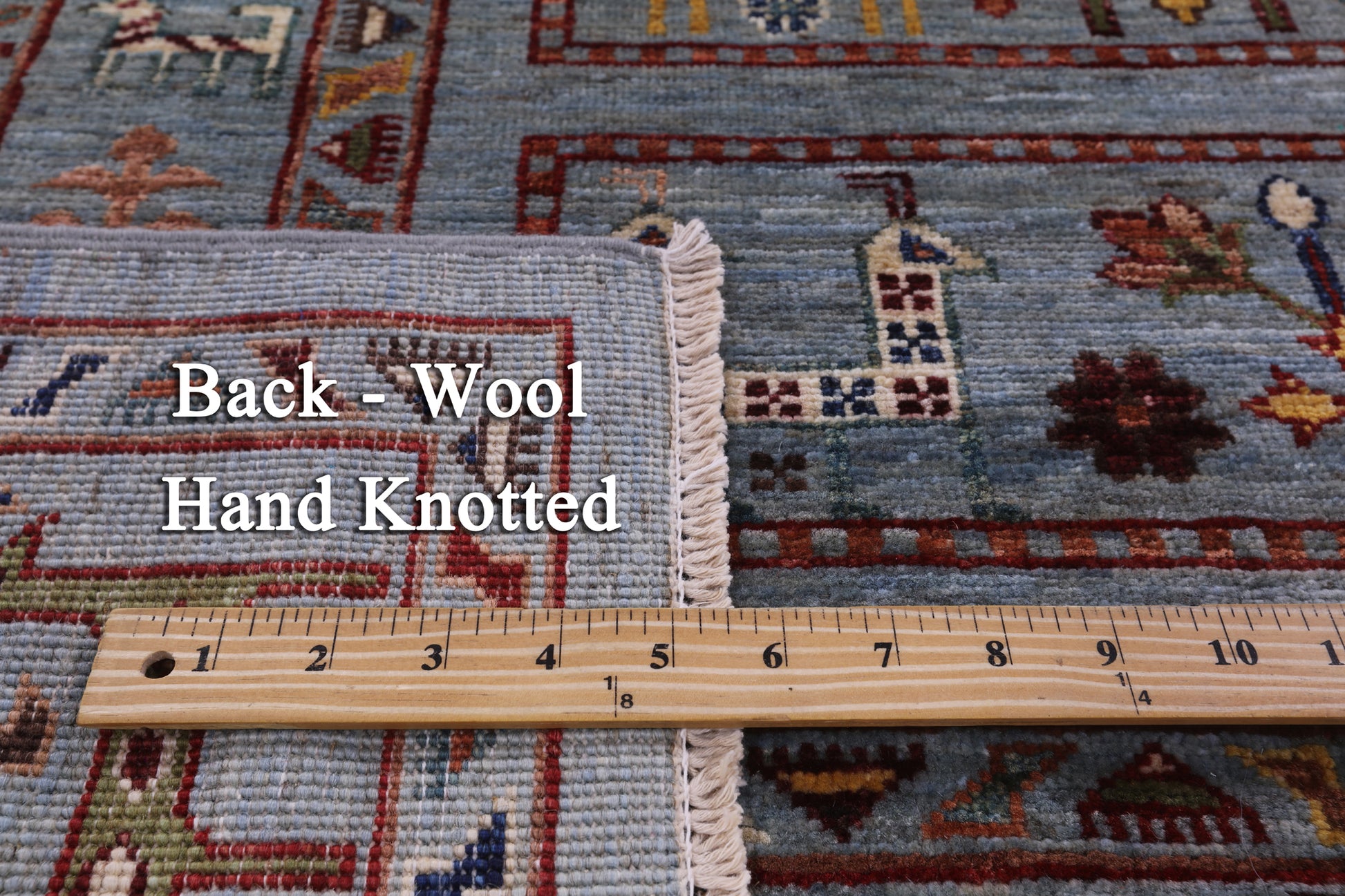 Persian Gabbeh Tribal Hand Knotted Wool Rug - 6' 10" X 10' 2" - Golden Nile
