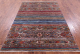 Khorjin Persian Gabbeh Hand Knotted Wool Rug - 5' 8" X 7' 10" - Golden Nile