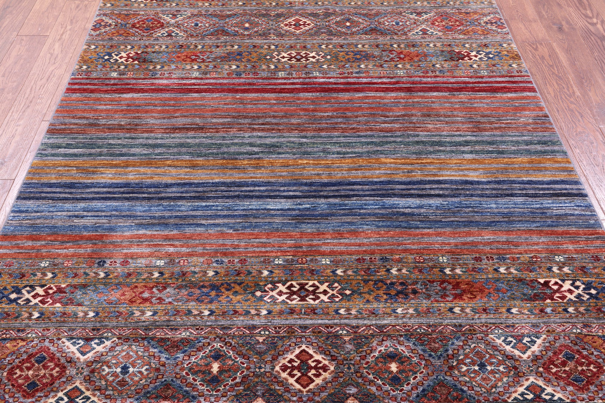 Khorjin Persian Gabbeh Hand Knotted Wool Rug - 5' 8" X 7' 10" - Golden Nile