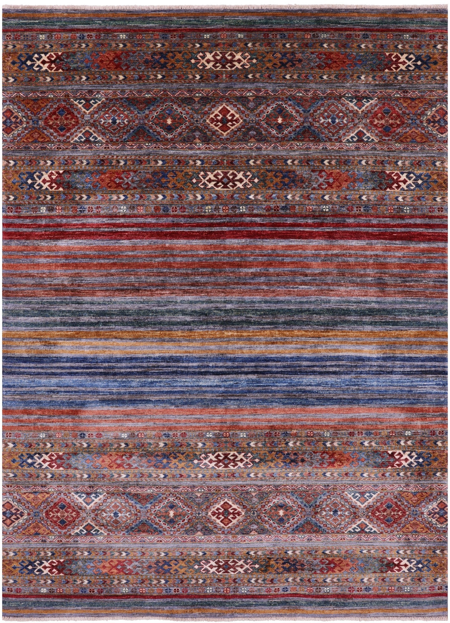 Khorjin Persian Gabbeh Hand Knotted Wool Rug - 5' 8" X 7' 10" - Golden Nile