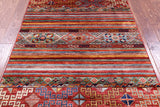 Khorjin Persian Gabbeh Hand Knotted Wool Rug - 4' 0" X 5' 11" - Golden Nile