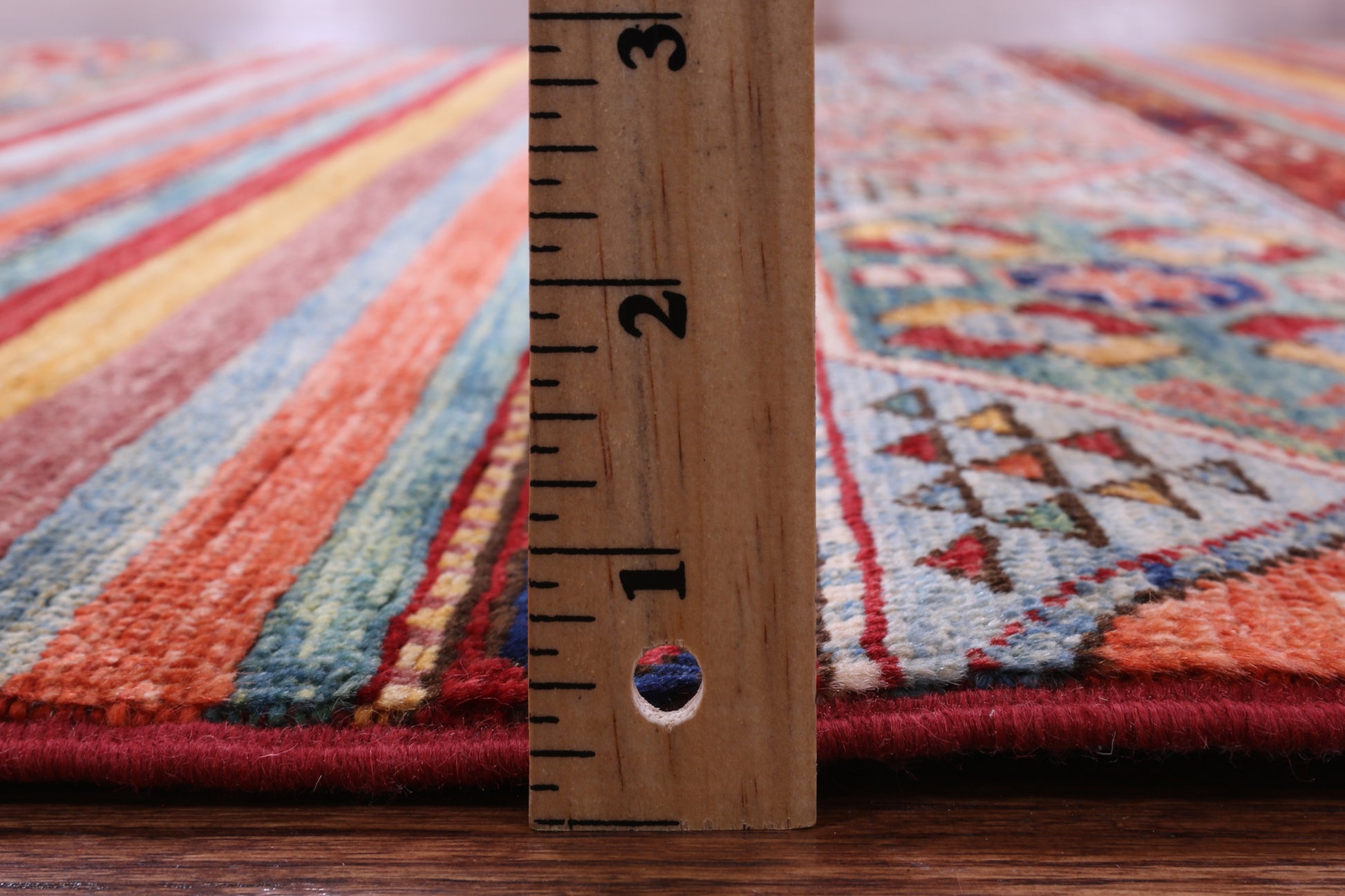Khorjin Persian Gabbeh Hand Knotted Wool Rug - 4' 0" X 5' 11" - Golden Nile