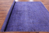 Purple Full Pile Overdyed Hand Knotted Wool Area Rug - 7' 9" X 9' 10" - Golden Nile