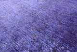 Purple Full Pile Overdyed Hand Knotted Wool Area Rug - 7' 9" X 9' 10" - Golden Nile