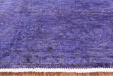 Purple Full Pile Overdyed Hand Knotted Wool Area Rug - 7' 9" X 9' 10" - Golden Nile