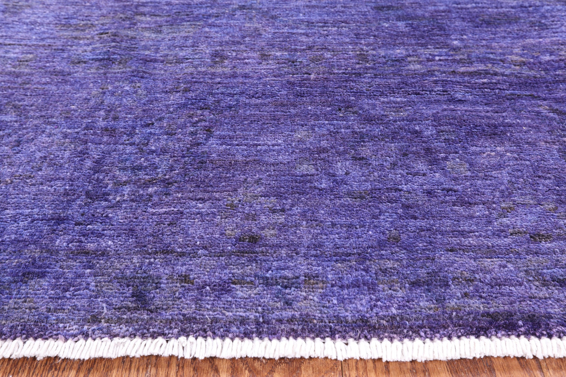 Purple Full Pile Overdyed Hand Knotted Wool Area Rug - 7' 9" X 9' 10" - Golden Nile
