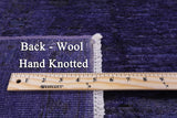 Purple Full Pile Overdyed Hand Knotted Wool Area Rug - 7' 9" X 9' 10" - Golden Nile
