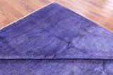 Purple Full Pile Overdyed Hand Knotted Wool Area Rug - 7' 9" X 9' 10" - Golden Nile