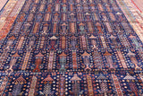 Blue Persian Fine Serapi Handmade Wool Rug - 9' 2" X 12' 1" - Golden Nile