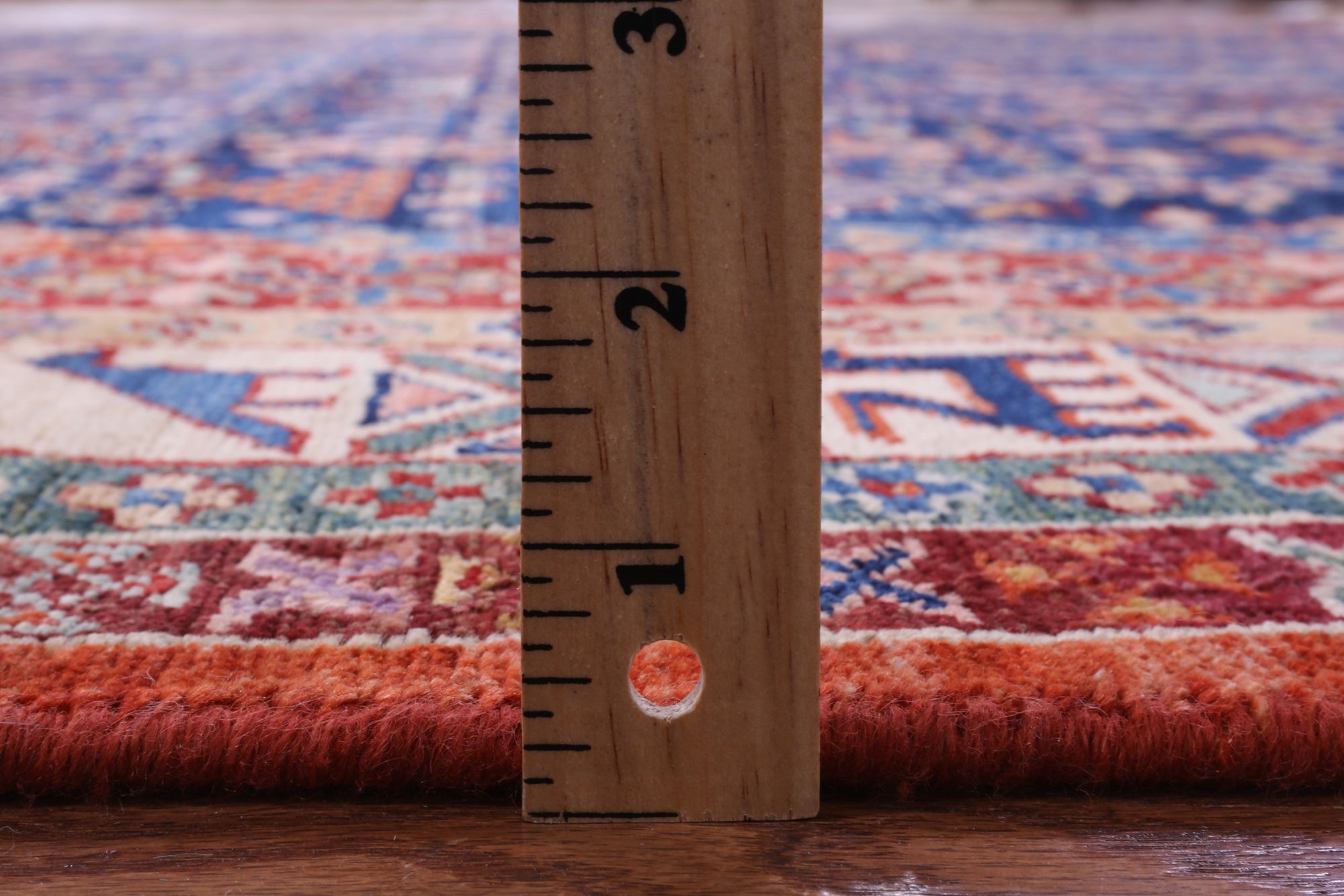 Blue Persian Fine Serapi Handmade Wool Rug - 9' 2" X 12' 1" - Golden Nile